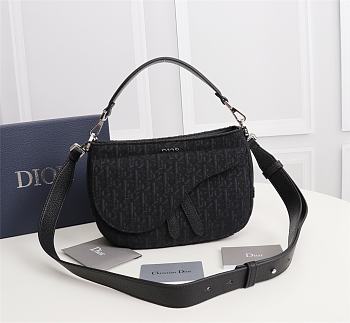 Kitlife Dior Saddle Soft Bag Black Oblique - 24x 17.5 x 7.5cm