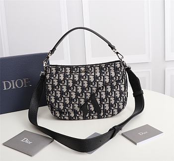 Kitlife Dior Saddle Soft Bag Beige and Black Dior Oblique Jacquard - 24x 17.5 x 7.5cm