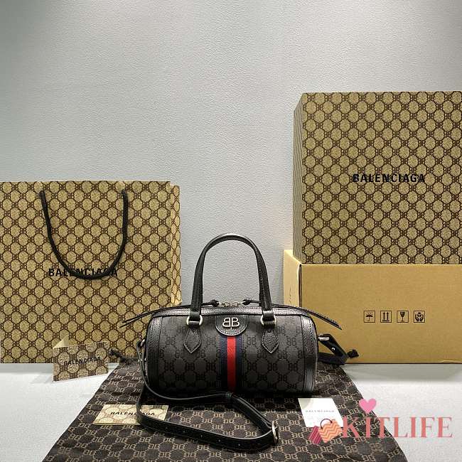 Kitlife Balenciaga x Gucci Bag In Canvas Jacquard - 24.4x11.9x11.9cm - 1