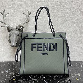 Kitlife Fendi Roma Tote Canvas Bag Green - 41x31x14cm