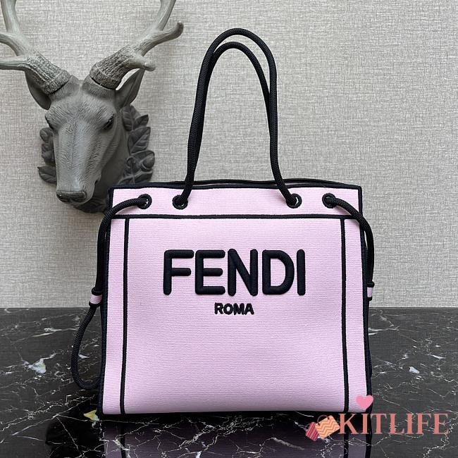 Kitlife Fendi Roma Tote Canvas Bag Pink - 41x31x14cm - 1