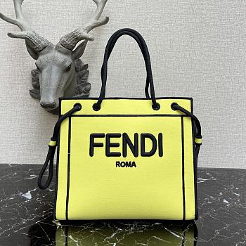 Kitlife Fendi Roma Tote Canvas Bag Yellow - 41x31x14cm