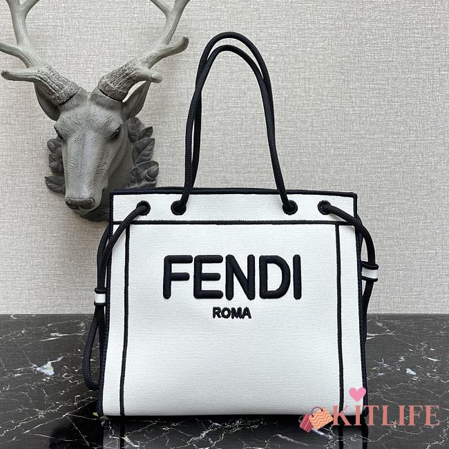 Kitlife Fendi Roma Tote Canvas Bag White - 41x31x14cm - 1