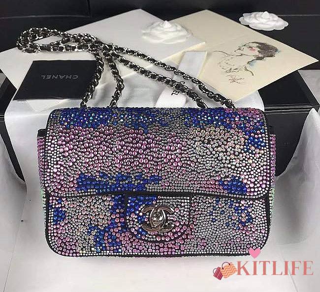 Kitlife Chanel chanel swarovski crystal flap bag - 20cm - 1