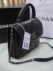 Kitlife Chanel Trendy CC Large Plaid Black Bag With Silver Hardware - 25cmX15cmX17cm - 6