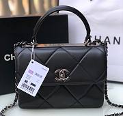 Kitlife Chanel Trendy CC Large Plaid Black Bag With Silver Hardware - 25cmX15cmX17cm - 1