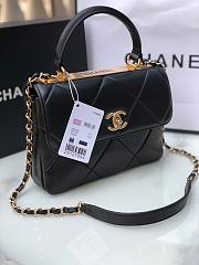 Kitlife Chanel Trendy CC Large Plaid Black Bag With Gold Hardware - 25cmX15cmX17cm - 6