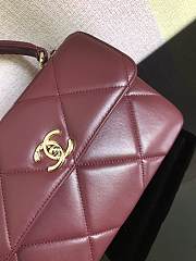 Kitlife Chanel Trendy CC Large Plaid Burgundy Bag With Gold Hardware - 25cmX15cmX17cm - 6