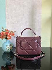 Kitlife Chanel Trendy CC Large Plaid Burgundy Bag With Gold Hardware - 25cmX15cmX17cm - 5