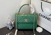 Kitlife Chanel Trendy CC Large Plaid Dark Green Bag With Gold Hardware - 25cmX15cmX17cm - 1