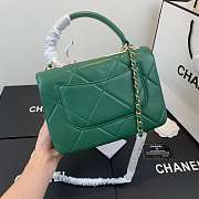 Kitlife Chanel Trendy CC Large Plaid Dark Green Bag With Gold Hardware - 25cmX15cmX17cm - 2