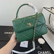 Kitlife Chanel Trendy CC Large Plaid Dark Green Bag With Gold Hardware - 25cmX15cmX17cm - 5