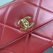 Kitlife Chanel Trendy CC Large Plaid Red Bag With Gold Hardware - 25cmX15cmX17cm - 4