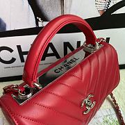 Kitlife Chanel Trendy CC Chevron Red Bag With Silver Hardware - 25×12×17CM - 4