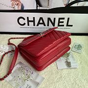 Kitlife Chanel Trendy CC Chevron Red Bag With Silver Hardware - 25×12×17CM - 5