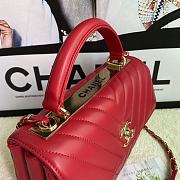 Kitlife Chanel Trendy CC Chevron Red Bag With Gold Hardware - 25×12×17CM - 3