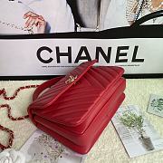 Kitlife Chanel Trendy CC Chevron Red Bag With Gold Hardware - 25×12×17CM - 5