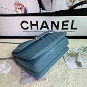 Kitlife Chanel Trendy CC Chevron Blue Bag With Silver Hardware - 25×12×17CM - 2