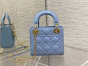 Kitlife Dior Mini Lady Cloud Blue Cannage Patent Leather - 17cm - 3