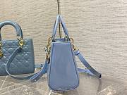 Kitlife Dior Medium Lady Cloud Blue Cannage Patent Leather - 24cm - 3