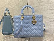 Kitlife Dior Large Lady Cloud Blue Cannage Patent Leather - 32 x 25 x 11 cm - 1