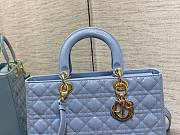 Kitlife Dior Large Lady Cloud Blue Cannage Patent Leather - 32 x 25 x 11 cm - 4