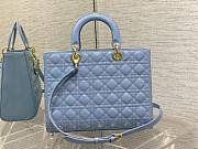 Kitlife Dior Large Lady Cloud Blue Cannage Patent Leather - 32 x 25 x 11 cm - 3