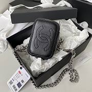 Kitlife Chanel Black Vanity Case With Mirror and Shiny Lambskin - 12cm - 5