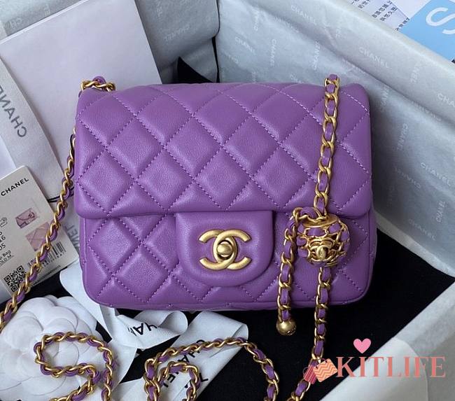 Kitlife Chanel CF Mini Purple Flap Bag - AS1787 - 18cm - 1