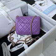 Kitlife Chanel CF Mini Purple Flap Bag - AS1787 - 18cm - 6