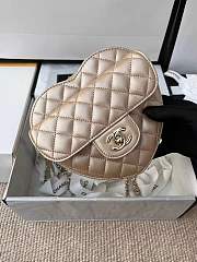 Kitlife Chanel Heart Bag Lambskin Gold- AS3191 - 18x17x6.5cm - 5