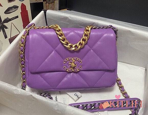 Kitlife Chanel 19 Purple Flap Bag Medium - 26x16x9cm - 1