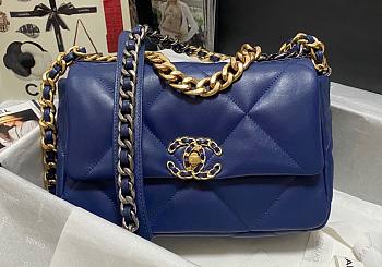 Kitlife Chanel 19 Dark Blue Flap Bag Medium - 26x16x9cm