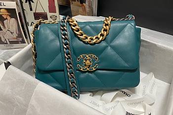 Kitlife Chanel 19 Dark Green Flap Bag Medium - 26x16x9cm