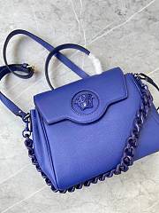 Versace Virtus Medusa Trumpet Handbag Blue – 25x15x22 cm - 3