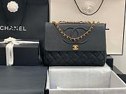 Kitlife Chanel Flap Bag Double Chain Black Grained Leather - 92233 - 33x11x23cm - 1