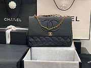 Kitlife Chanel Flap Bag Double Chain Black Smooth Leather - 92233 - 33x11x23cm - 1