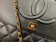 Kitlife Chanel Flap Bag Double Chain Black Smooth Leather - 92233 - 33x11x23cm - 4