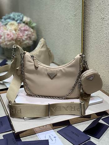 Kitlife Prada Re-Edition 2005 Re-Nylon bag Desert Beige - 1BH204 - 22x18x6cm