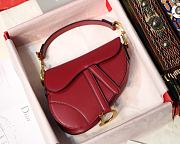 Kitlife Dior Saddle Red Small Smooth Calfskin Leather - 19.5x16x6.5cm - 1