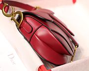 Kitlife Dior Saddle Red Small Smooth Calfskin Leather - 19.5x16x6.5cm - 2