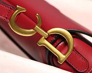 Kitlife Dior Saddle Red Small Smooth Calfskin Leather - 19.5x16x6.5cm - 4