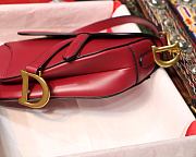 Kitlife Dior Saddle Red Small Smooth Calfskin Leather - 19.5x16x6.5cm - 5