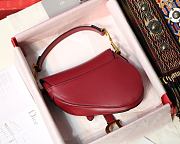 Kitlife Dior Saddle Red Small Smooth Calfskin Leather - 19.5x16x6.5cm - 6