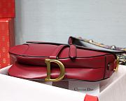 Kitlife Dior Saddle Red Medium Smooth Calfskin Leather - 25.5x20x6.5cm - 5