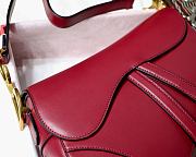 Kitlife Dior Saddle Red Medium Smooth Calfskin Leather - 25.5x20x6.5cm - 4