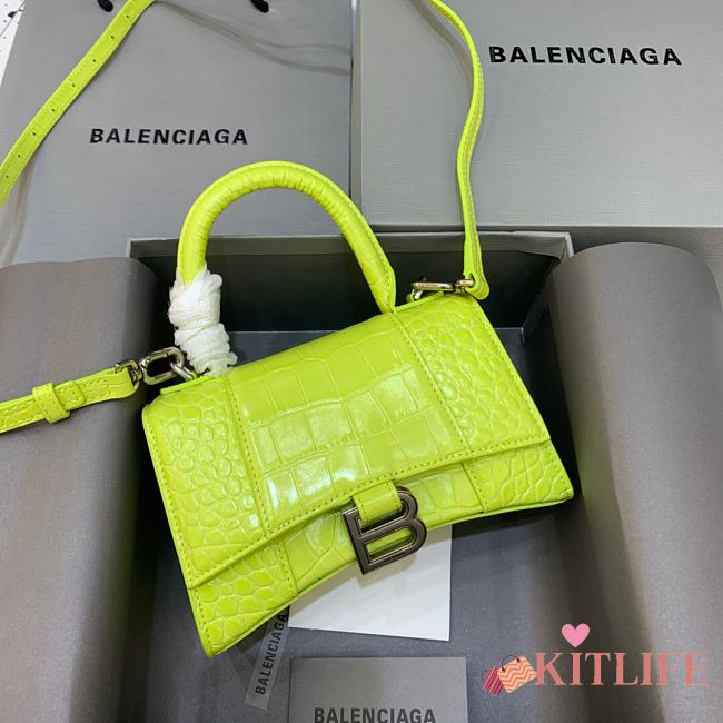 Kitlife Balenciaga Hourglass Crocodile Leather In Yellow - 21x19x8cm - 1