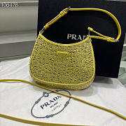 Kitlife Prada Cleo satin bag with appliqués Yellow - 22x18.5x4.5cm - 1