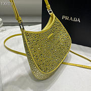 Kitlife Prada Cleo satin bag with appliqués Yellow - 22x18.5x4.5cm - 3