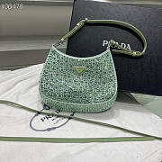 Kitlife Prada Cleo satin bag with appliqués Green - 22x18.5x4.5cm - 1